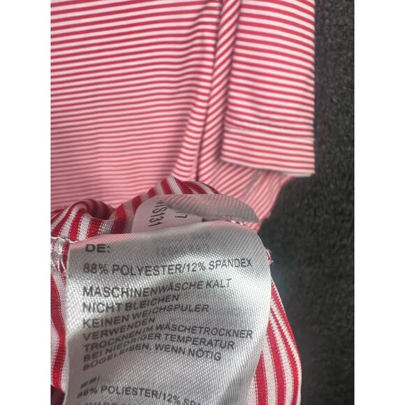 Oobe Golf Polo Shirt Mens Size L Red Striped  Short Sleeve Collared - Picture 7 of 9